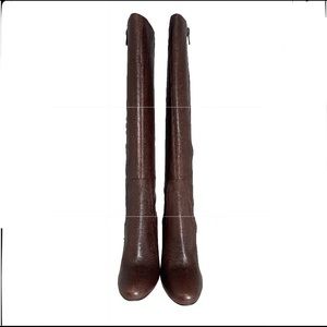 New with box Nine west brown leather over knee boost size 6 1/2